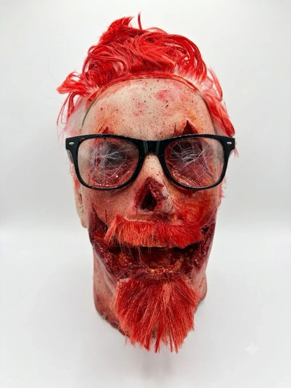 Red Horror Party Prop Bucket and Zombie Head - Horror Props - Cosplay -Halloween